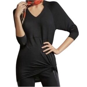 Cabi Black V Neck Long Sleeve Tunic Top XS Womens‎